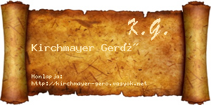 Kirchmayer Gerő névjegykártya